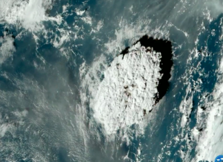 2e luchtdrukgolf door uitbarsting vulkaan op Tonga