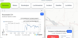 Rook van bosbranden Italië in Zwitserland